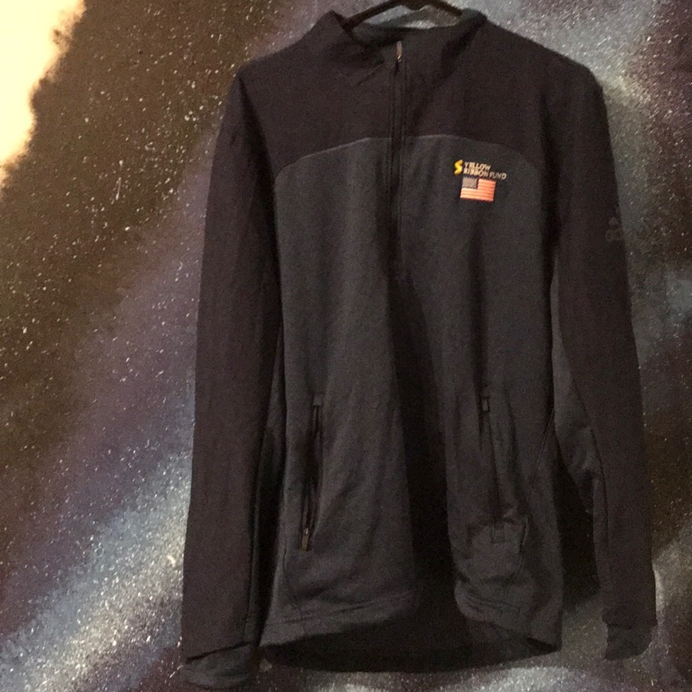 Adidas Sweater with Yellow Ribbon Logo.